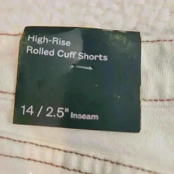 Wild Fable Shorts Womens 14 Jean Super-High Rise Rolled Cuff Off Cream New - Picture 5 of 12